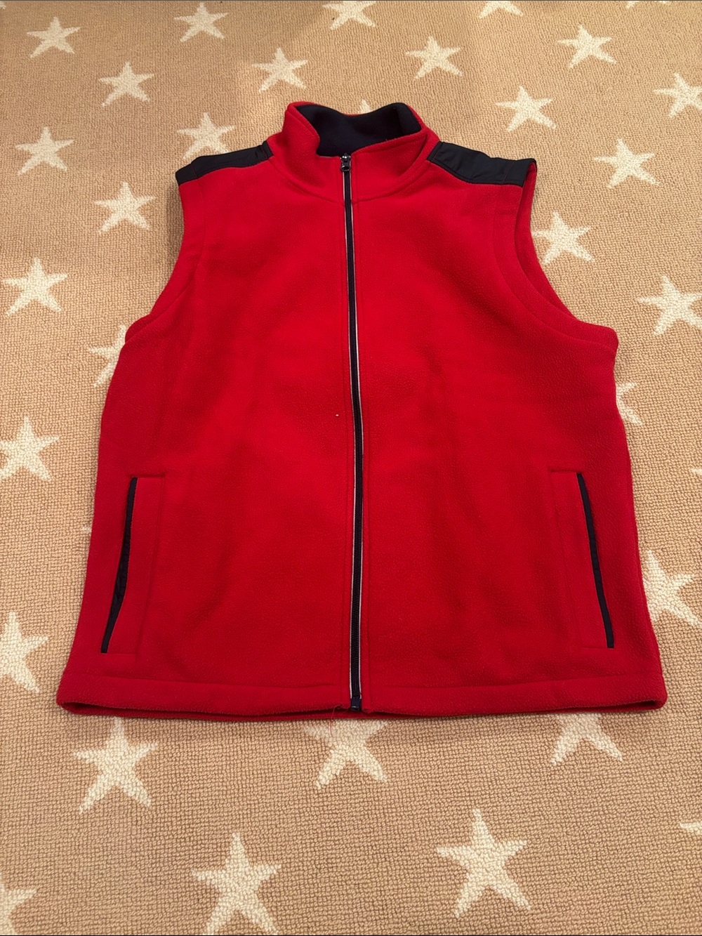 MENS BROOKS BROTHERS HOCR Red Fleece Vest - Sleeveless Zip Front